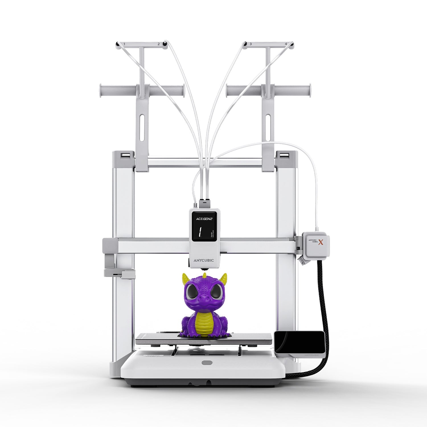 Anycubic Kobra X  Impressora 3D integrada de 4 cores, primeira camada perfeita, impressão silenciosa, impressão estável, fácil de usar para iniciantes